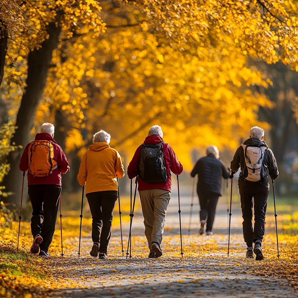 Група скандинавської ходьби для пенсіонерів